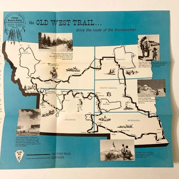 Vintage The Old West Trail 5 Great Western States Travel Brochure United States - Picture 7 of 12